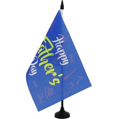 AZ FLAG Drapeau De Table Joyeuse fête des pères bleu 21x14 cm Petit Drapeau Happy Fathers Day De Bureau 100% Polyester Avec Hampe De 25cm Et Socle En Plastique Noir - Publicité AZ FLAG Drapeau De Table Joyeuse fête des pères bleu 21x14 cm Petit Drapeau Happy Fathers Day De Bureau 100% Polyester Avec Hampe De 25cm Et Socle En Plastique Noir - Publicité