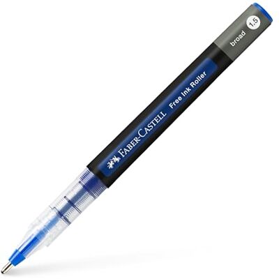 Faber-Castell 348351 Stylo à bille roulante Free Ink bleu, bille roulante 0,8 mm, stylo à encre indélébile - Publicité Faber-Castell 348351 Stylo à bille roulante Free Ink bleu, bille roulante 0,8 mm, stylo à encre indélébile - Publicité