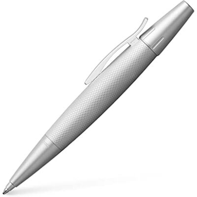 Faber-Castell Stylo à bille e-motion Pure Silver, recharge B - Publicité Faber-Castell Stylo à bille e-motion Pure Silver, recharge B - Publicité