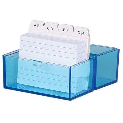 WEDO Boîte à fiches A8 à l'italienne, bleu transparent, - Publicité WEDO Boîte à fiches A8 à l'italienne, bleu transparent, - Publicité