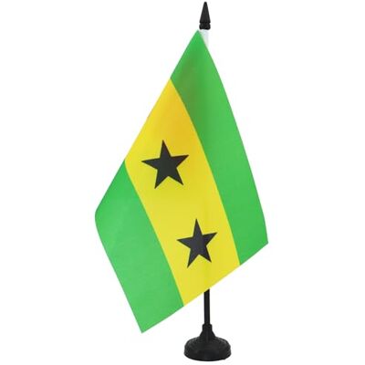 AZ FLAG Drapeau De Table Sao Tomé-et-Principe 21x14 cm Petit Drapeau Santoméen De Bureau 100% Polyester Avec Hampe De 25cm Et Socle En Plastique Noir - Publicité AZ FLAG Drapeau De Table Sao Tomé-et-Principe 21x14 cm Petit Drapeau Santoméen De Bureau 100% Polyester Avec Hampe De 25cm Et Socle En Plastique Noir - Publicité