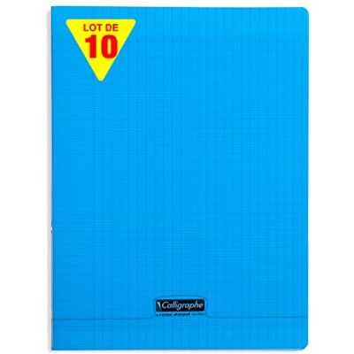 Calligraphe 18192C Un Paquet de 10 Cahiers Piqués (Gamme 8000 de Clairefontaine) 96 Pages 24X32 cm 90G Grands Carreaux, Couverture Polypro (Plastique), Bleu - Publicité Calligraphe 18192C Un Paquet de 10 Cahiers Piqués (Gamme 8000 de Clairefontaine) 96 Pages 24X32 cm 90G Grands Carreaux, Couverture Polypro (Plastique), Bleu - Publicité