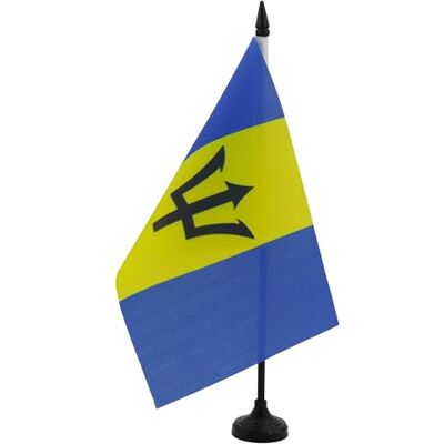 AZ FLAG Drapeau De Table Barbade 21x14 cm Petit Drapeau Barbadien De Bureau 100% Polyester Avec Hampe De 25cm Et Socle En Plastique Noir - Publicité AZ FLAG Drapeau De Table Barbade 21x14 cm Petit Drapeau Barbadien De Bureau 100% Polyester Avec Hampe De 25cm Et Socle En Plastique Noir - Publicité