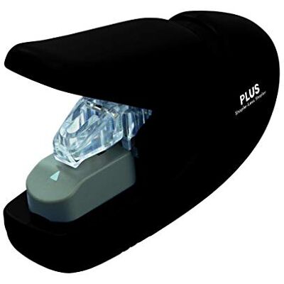 PLUS Agrafeuse sans agrafes zéro effort, staple-free Stapler, jusqu’à 5 feuilles – Noir - Publicité PLUS Agrafeuse sans agrafes zéro effort, staple-free Stapler, jusqu’à 5 feuilles – Noir - Publicité