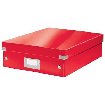 Leitz , Boîte à Compartiments Click et Store A4, Format Medium, Rangement Flexible 2-4 Compartiments, Superposable, Finition PP, Maison Bureau, Rouge WOW, 60580001 - Publicité Leitz , Boîte à Compartiments Click et Store A4, Format Medium, Rangement Flexible 2-4 Compartiments, Superposable, Finition PP, Maison Bureau, Rouge WOW, 60580001 - Publicité
