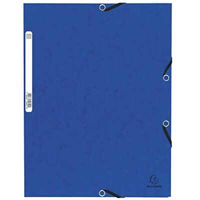 Exacompta Réf. 55302E 1 chemise à élastiques pochettes 3 rabats en carte lustrée 355 g/m2 dimensions 24 x 32 cm pour documents au format A4 couleur bleu - Publicité Exacompta Réf. 55302E 1 chemise à élastiques pochettes 3 rabats en carte lustrée 355 g/m2 dimensions 24 x 32 cm pour documents au format A4 couleur bleu - Publicité