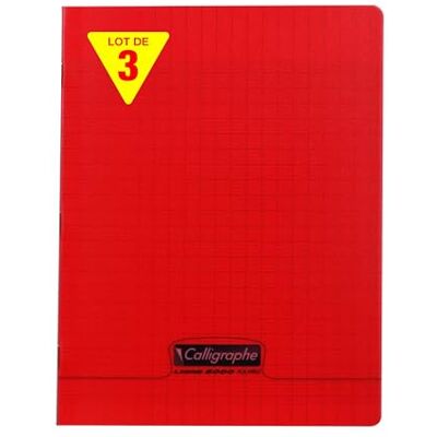Calligraphe 18343Cpack Un lot de 3 Cahiers Agrafés Rouges (une Marque de Clairefontaine) 17x22 cm 192 Pages Grands Carreaux Papier Blanc 90 g Couverture Polypro Transparent - Publicité Calligraphe 18343Cpack Un lot de 3 Cahiers Agrafés Rouges (une Marque de Clairefontaine) 17x22 cm 192 Pages Grands Carreaux Papier Blanc 90 g Couverture Polypro Transparent - Publicité