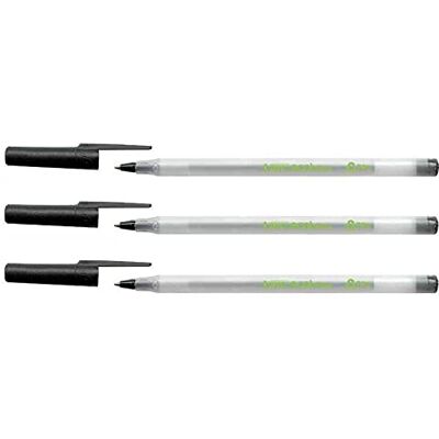 BIC Lot de 3 Stylos à bille ECOlutions Round Stic Corps Transparent Glacé Noir - Publicité BIC Lot de 3 Stylos à bille ECOlutions Round Stic Corps Transparent Glacé Noir - Publicité