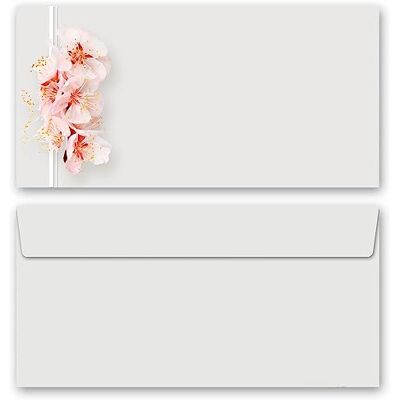 Paper-Media Enveloppes à motifs CERISIERS EN FLEURS, 10 DIN LONG (110x220 mm) enveloppes sans fenêtre, avec bandes autocollantes - Publicité Paper-Media Enveloppes à motifs CERISIERS EN FLEURS, 10 DIN LONG (110x220 mm) enveloppes sans fenêtre, avec bandes autocollantes - Publicité