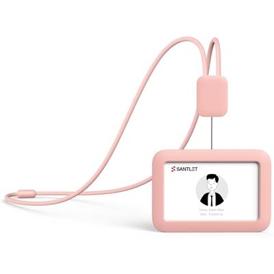 SANTLET Porte-badge Premium Rétractable avec Sangle, Boucle de Sécurité, Porte-badge Horizontal en Silicone Souple pour Personnel de Bureau, Infirmiers, Enfants Rose - Publicité SANTLET Porte-badge Premium Rétractable avec Sangle, Boucle de Sécurité, Porte-badge Horizontal en Silicone Souple pour Personnel de Bureau, Infirmiers, Enfants Rose - Publicité