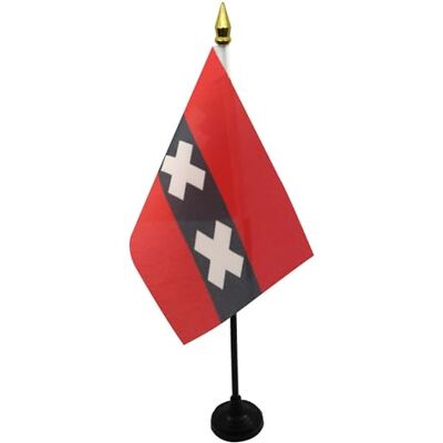 AZ FLAG Mini Drapeau Amsterdam De Table 15x10 cm Drapeau De La Ville D'Amsterdam De Bureau 100% Polyester Avec Hampe Pointe Dorée 25cm - Publicité AZ FLAG Mini Drapeau Amsterdam De Table 15x10 cm Drapeau De La Ville D'Amsterdam De Bureau 100% Polyester Avec Hampe Pointe Dorée 25cm - Publicité