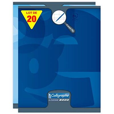 Calligraphe 108705C Un Lot de 20 Cahiers Agrafés (une Marque de Clairefontaine) 17x22cm 32 Pages Double Ligne 3 mm Interligne Verticale Papier 90g Couverture Carte Offset Couleurs Aléatoires - Publicité Calligraphe 108705C Un Lot de 20 Cahiers Agrafés (une Marque de Clairefontaine) 17x22cm 32 Pages Double Ligne 3 mm Interligne Verticale Papier 90g Couverture Carte Offset Couleurs Aléatoires - Publicité