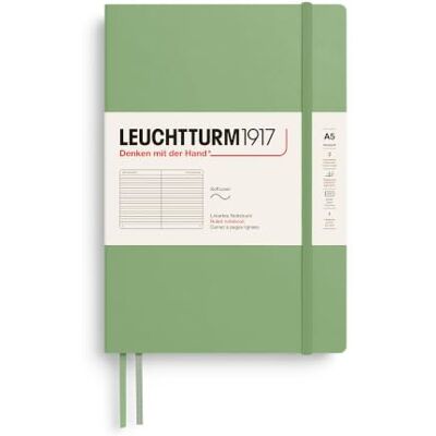 LEUCHTTURM1917 361590 Carnet de notes Medium (A5), Couverture souple, 123 pages numérotées, Sauge, ligné - Publicité LEUCHTTURM1917 361590 Carnet de notes Medium (A5), Couverture souple, 123 pages numérotées, Sauge, ligné - Publicité