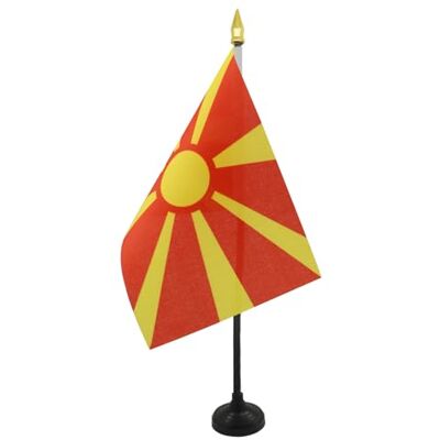 AZ FLAG Mini Drapeau Macédoine De Table 15x10 cm Drapeau Macédonien De Bureau 100% Polyester Avec Hampe Pointe Dorée 25cm - Publicité AZ FLAG Mini Drapeau Macédoine De Table 15x10 cm Drapeau Macédonien De Bureau 100% Polyester Avec Hampe Pointe Dorée 25cm - Publicité