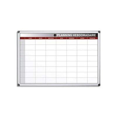 Bi-Office Planning Hebdomadaire perpetuel Blanc magnetique, effa‡able … sec, cadre aluminium L90 x H60 cm - Publicité Bi-Office Planning Hebdomadaire perpetuel Blanc magnetique, effa‡able … sec, cadre aluminium L90 x H60 cm - Publicité