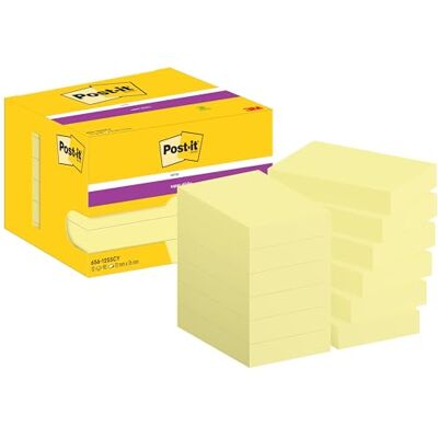 Post-It Notes Autocollantes Super Sticky, Pack Promo, 12 Blocs, 90 Feuilles par Bloc, 51 mm x 76 mm, Jaune Pastel Feuillets Super Adhésifs pour Prise de Notes, Listes de Tâches et Rappels - Publicité Post-It Notes Autocollantes Super Sticky, Pack Promo, 12 Blocs, 90 Feuilles par Bloc, 51 mm x 76 mm, Jaune Pastel Feuillets Super Adhésifs pour Prise de Notes, Listes de Tâches et Rappels - Publicité