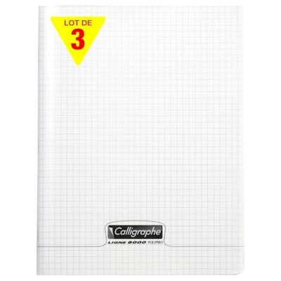 Calligraphe 18341Cpack Un lot de 3 Cahiers Agrafés Incolores (une Marque de Clairefontaine) 17x22 cm 192 Pages Petits Carreaux Papier Blanc 90 g Couverture Polypro Transparent - Publicité Calligraphe 18341Cpack Un lot de 3 Cahiers Agrafés Incolores (une Marque de Clairefontaine) 17x22 cm 192 Pages Petits Carreaux Papier Blanc 90 g Couverture Polypro Transparent - Publicité