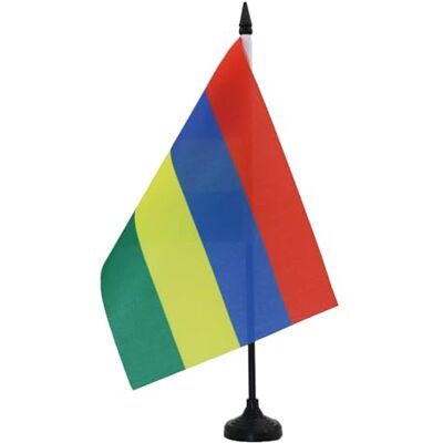 AZ FLAG Drapeau De Table Maurice 21x14 cm Petit Drapeau Mauricien De Bureau 100% Polyester Avec Hampe De 25cm Et Socle En Plastique Noir - Publicité AZ FLAG Drapeau De Table Maurice 21x14 cm Petit Drapeau Mauricien De Bureau 100% Polyester Avec Hampe De 25cm Et Socle En Plastique Noir - Publicité