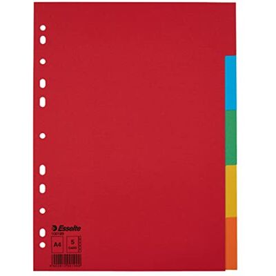 Esselte 100199 Lot de 20 intercalaires A4 avec onglets Rouge/multicolore Carton recyclé - Publicité Esselte 100199 Lot de 20 intercalaires A4 avec onglets Rouge/multicolore Carton recyclé - Publicité