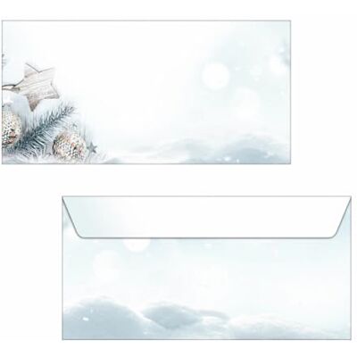 Sigel DU312 Enveloppes motif étoiles de Noël, blanc/ver bleu, format DL (11 x 22 cm), 25 pièces - Publicité Sigel DU312 Enveloppes motif étoiles de Noël, blanc/ver bleu, format DL (11 x 22 cm), 25 pièces - Publicité