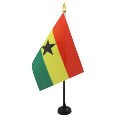 AZ FLAG Mini Drapeau Ghana De Table 15x10 cm Drapeau Ghanéen De Bureau 100% Polyester Avec Hampe Pointe Dorée 25cm - Publicité AZ FLAG Mini Drapeau Ghana De Table 15x10 cm Drapeau Ghanéen De Bureau 100% Polyester Avec Hampe Pointe Dorée 25cm - Publicité