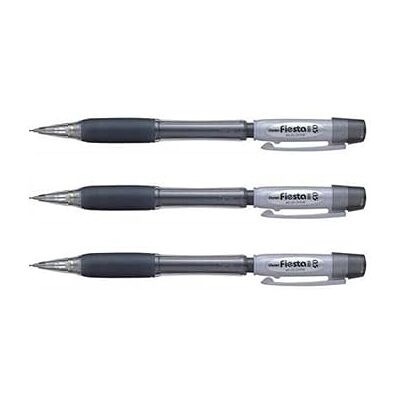 Pentel Lot de 3 Porte-mines Fiesta II Pointe 0,5 mm Corps Noir - Publicité Pentel Lot de 3 Porte-mines Fiesta II Pointe 0,5 mm Corps Noir - Publicité