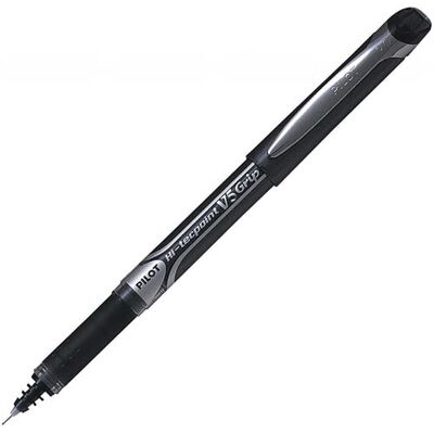 PILOT Hi-Tecpoint V5 Grip Liquid Ink Roller Pen Black Fine Point (Box of 12 units) - Publicité PILOT Hi-Tecpoint V5 Grip Liquid Ink Roller Pen Black Fine Point (Box of 12 units) - Publicité