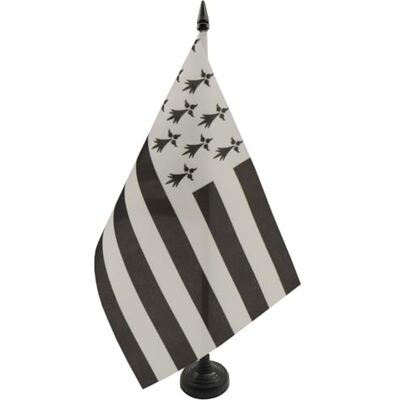 AZ FLAG Drapeau De Table Bretagne Alternatif 21x14 cm Petit Drapeau Breton De Bureau 100% Polyester Avec Hampe De 25cm Et Socle En Plastique Noir - Publicité AZ FLAG Drapeau De Table Bretagne Alternatif 21x14 cm Petit Drapeau Breton De Bureau 100% Polyester Avec Hampe De 25cm Et Socle En Plastique Noir - Publicité