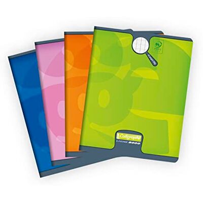 Calligraphe 108708C Un Cahier Agrafé (une Marque de Clairefontaine) 17x22 cm 32 Pages Grands Carreaux Papier Blanc 90 g Couverture Carte Recyclée Pelliculée Couleur Aléatoire - Publicité Calligraphe 108708C Un Cahier Agrafé (une Marque de Clairefontaine) 17x22 cm 32 Pages Grands Carreaux Papier Blanc 90 g Couverture Carte Recyclée Pelliculée Couleur Aléatoire - Publicité
