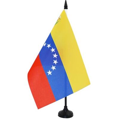 AZ FLAG Drapeau De Table Vénézuela 21x14 cm Petit Drapeau Vénézuelien De Bureau 100% Polyester Avec Hampe De 25cm Et Socle En Plastique Noir - Publicité AZ FLAG Drapeau De Table Vénézuela 21x14 cm Petit Drapeau Vénézuelien De Bureau 100% Polyester Avec Hampe De 25cm Et Socle En Plastique Noir - Publicité