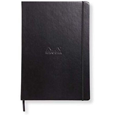 Rhodia 118369C Cahier Rigide Webnotebook noir A4 21 x 29,7 cm Ligné 192 pages Papier Clairefontaine Ivoire 90 g/m² Marque-Page, Fermeture Élastique Simili Cuir Collection rama - Publicité Rhodia 118369C Cahier Rigide Webnotebook noir A4 21 x 29,7 cm Ligné 192 pages Papier Clairefontaine Ivoire 90 g/m² Marque-Page, Fermeture Élastique Simili Cuir Collection rama - Publicité