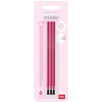 LEGAMI Recharge pour stylo gel effaçable, lot de 3 pièces, hauteur 13 cm, encre thermosensible rose, pointe 0,7 mm - Publicité LEGAMI Recharge pour stylo gel effaçable, lot de 3 pièces, hauteur 13 cm, encre thermosensible rose, pointe 0,7 mm - Publicité