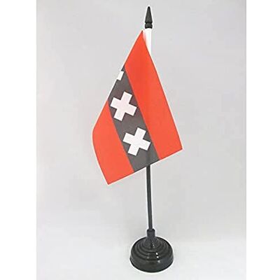 AZ FLAG Drapeau De Table Amsterdam 15x10 cm Mini Drapeau De La Ville D'Amsterdam De Bureau 100% Polyester Avec Hampe De 25cm Et Socle En Plastique Noir - Publicité AZ FLAG Drapeau De Table Amsterdam 15x10 cm Mini Drapeau De La Ville D'Amsterdam De Bureau 100% Polyester Avec Hampe De 25cm Et Socle En Plastique Noir - Publicité