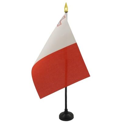 AZ FLAG Mini Drapeau Malte De Table 15x10 cm Drapeau Maltais De Bureau 100% Polyester Avec Hampe Pointe Dorée 25cm - Publicité AZ FLAG Mini Drapeau Malte De Table 15x10 cm Drapeau Maltais De Bureau 100% Polyester Avec Hampe Pointe Dorée 25cm - Publicité