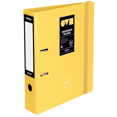 Grafoplás Grafoplas Classeur 2 anneaux A4, levier 65 mm, Unequal Minimal jaune, Polyfoam, ouverture 360, résistant et ultra léger, œillet et porte-cartes, fermeture élastique élastique, couvercles en plastique - Publicité Grafoplás Grafoplas Classeur 2 anneaux A4, levier 65 mm, Unequal Minimal jaune, Polyfoam, ouverture 360, résistant et ultra léger, œillet et porte-cartes, fermeture élastique élastique, couvercles en plastique - Publicité