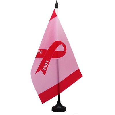 AZ FLAG Drapeau De Table Cancer du Sein Ruban Rose 21x14 cm Petit Drapeau Contre Le Cancer De Bureau 100% Polyester Avec Hampe De 25cm Et Socle En Plastique Noir - Publicité AZ FLAG Drapeau De Table Cancer du Sein Ruban Rose 21x14 cm Petit Drapeau Contre Le Cancer De Bureau 100% Polyester Avec Hampe De 25cm Et Socle En Plastique Noir - Publicité