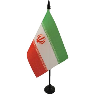 AZ FLAG Drapeau De Table Iran 15x10 cm Mini Drapeau Iranien De Bureau 100% Polyester Avec Hampe De 25cm Et Socle En Plastique Noir - Publicité AZ FLAG Drapeau De Table Iran 15x10 cm Mini Drapeau Iranien De Bureau 100% Polyester Avec Hampe De 25cm Et Socle En Plastique Noir - Publicité