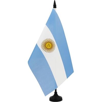 AZ FLAG Drapeau De Table Argentine 21x14 cm Petit Drapeau Argentin De Bureau 100% Polyester Avec Hampe De 25cm Et Socle En Plastique Noir - Publicité AZ FLAG Drapeau De Table Argentine 21x14 cm Petit Drapeau Argentin De Bureau 100% Polyester Avec Hampe De 25cm Et Socle En Plastique Noir - Publicité