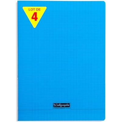 Calligraphe 18392Cpack Un lot de 4 Cahiers Agrafés Bleus (une Marque de Clairefontaine) 24x32 cm 192 Pages Grands Carreaux Papier Blanc 90 g Couverture Polypro Transparent - Publicité Calligraphe 18392Cpack Un lot de 4 Cahiers Agrafés Bleus (une Marque de Clairefontaine) 24x32 cm 192 Pages Grands Carreaux Papier Blanc 90 g Couverture Polypro Transparent - Publicité