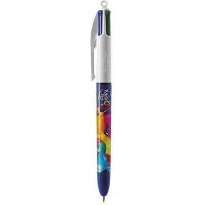 BIC 1 Stylo Bille Rechargeable 4 Couleurs Classiques (Noir, Rouge, Vert, Bleu) Pointe Moyenne Collection Hydro Corps Couleur Bleu - Publicité BIC 1 Stylo Bille Rechargeable 4 Couleurs Classiques (Noir, Rouge, Vert, Bleu) Pointe Moyenne Collection Hydro Corps Couleur Bleu - Publicité