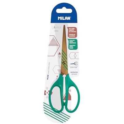 MILAN Blister Ciseaux de Bureau 17 cm série Copper, Vert - Publicité MILAN Blister Ciseaux de Bureau 17 cm série Copper, Vert - Publicité