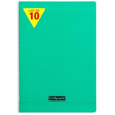 Calligraphe 18135Cpack Un paquet de 10 Cahiers Agrafés Verts (une Marque de Clairefontaine) A4 21x29,7 cm 96 Pages Grands Carreaux Papier Blanc 90 g Couverture Polypro Transparent - Publicité Calligraphe 18135Cpack Un paquet de 10 Cahiers Agrafés Verts (une Marque de Clairefontaine) A4 21x29,7 cm 96 Pages Grands Carreaux Papier Blanc 90 g Couverture Polypro Transparent - Publicité