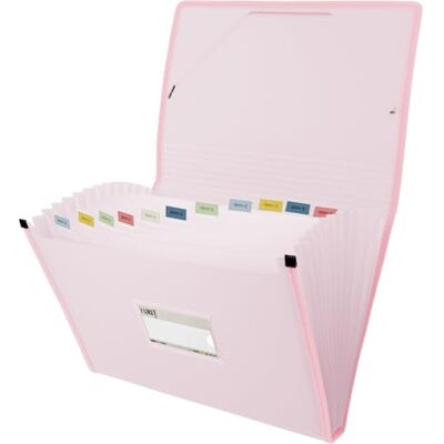 Grafoplás Grafoplas Classeur trieur à soufflet, format folio, couleur rose soft, 13 positions, poly semi-rigide opaque, avec étiquette pour visières, parfait classeur documents scolaires et bureau - Publicité Grafoplás Grafoplas Classeur trieur à soufflet, format folio, couleur rose soft, 13 positions, poly semi-rigide opaque, avec étiquette pour visières, parfait classeur documents scolaires et bureau - Publicité