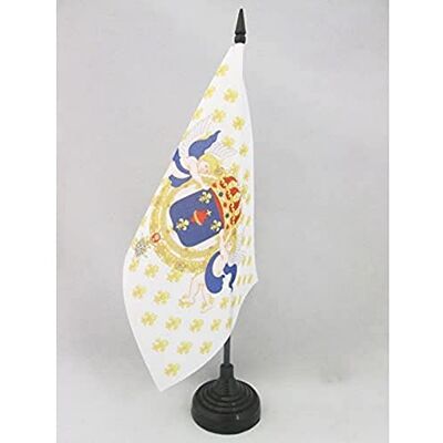 AZ FLAG Drapeau De Table Royaume de France Cœur de Jésus 21x14 cm Petit Drapeau Royaliste Français De Bureau 100% Polyester Avec Hampe De 25cm Et Socle En Plastique Noir - Publicité AZ FLAG Drapeau De Table Royaume de France Cœur de Jésus 21x14 cm Petit Drapeau Royaliste Français De Bureau 100% Polyester Avec Hampe De 25cm Et Socle En Plastique Noir - Publicité