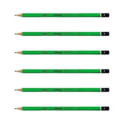 BIC Lot de 6 Crayons papier graphite Hexagonal CRITERIUM 550 Mine B vert - Publicité BIC Lot de 6 Crayons papier graphite Hexagonal CRITERIUM 550 Mine B vert - Publicité