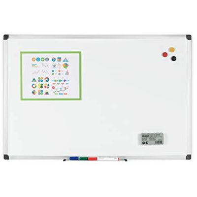Bi-Office Maya Tableau blanc émaillé avec cadre en aluminium 60 x 45 cm Blanc - Publicité Bi-Office Maya Tableau blanc émaillé avec cadre en aluminium 60 x 45 cm Blanc - Publicité