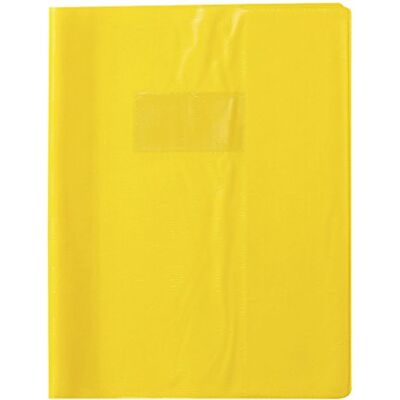 Calligraphe 71104C Un Protège-Cahier Grain Madras Jaune 17x22 cm 22/100ème avec Porte-Étiquette et Marque-Pages PVC Opaque - Publicité Calligraphe 71104C Un Protège-Cahier Grain Madras Jaune 17x22 cm 22/100ème avec Porte-Étiquette et Marque-Pages PVC Opaque - Publicité