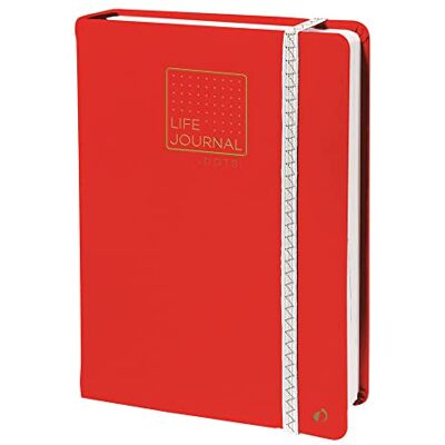 QUO VADIS Collection : Life Journal CARNET 21 dots point avec élastique 15x21cm Rouge corail - Publicité QUO VADIS Collection : Life Journal CARNET 21 dots point avec élastique 15x21cm Rouge corail - Publicité