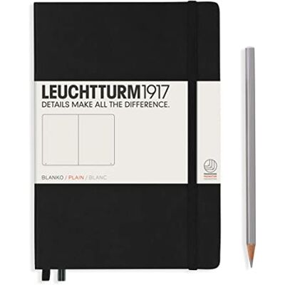 LEUCHTTURM1917 311333 Carnet Medium A5 249 pages numérotées Noir 251 pages numérotées, reliure cousue, sans acide, papier 80 g/m², table des matières - Publicité LEUCHTTURM1917 311333 Carnet Medium A5 249 pages numérotées Noir 251 pages numérotées, reliure cousue, sans acide, papier 80 g/m², table des matières - Publicité