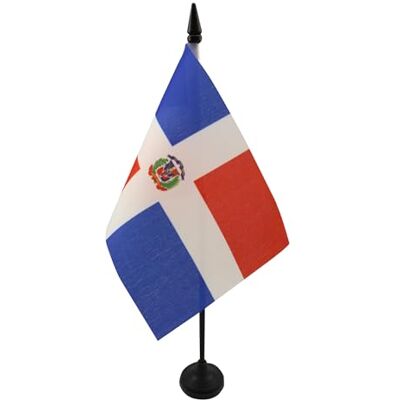 AZ FLAG Drapeau De Table République Dominicaine 15x10 cm Mini Drapeau Dominicain De Bureau 100% Polyester Avec Hampe De 25cm Et Socle En Plastique Noir - Publicité AZ FLAG Drapeau De Table République Dominicaine 15x10 cm Mini Drapeau Dominicain De Bureau 100% Polyester Avec Hampe De 25cm Et Socle En Plastique Noir - Publicité